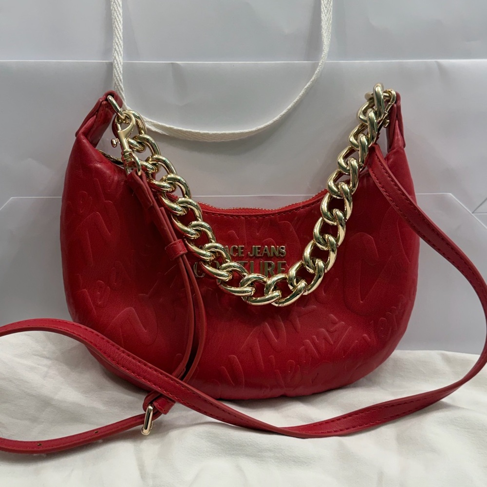 Versace Jeans Collection Red Quilted Mini Crossbody with Gold Hardware - Picture 3 of 5